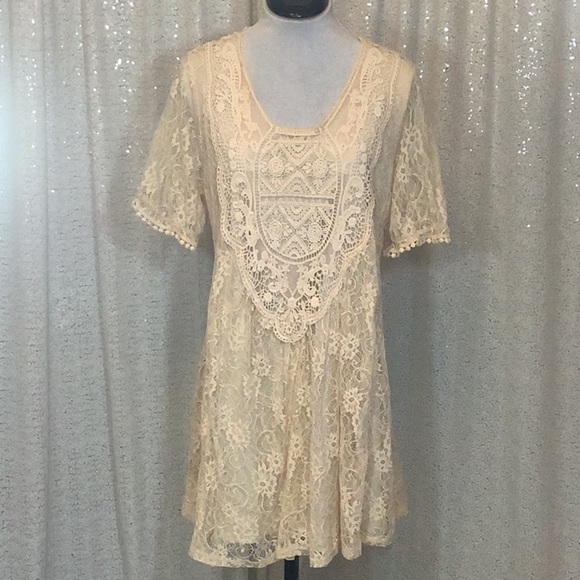 everleigh Dresses & Skirts - Cream Lace Everleigh Mini Dress
